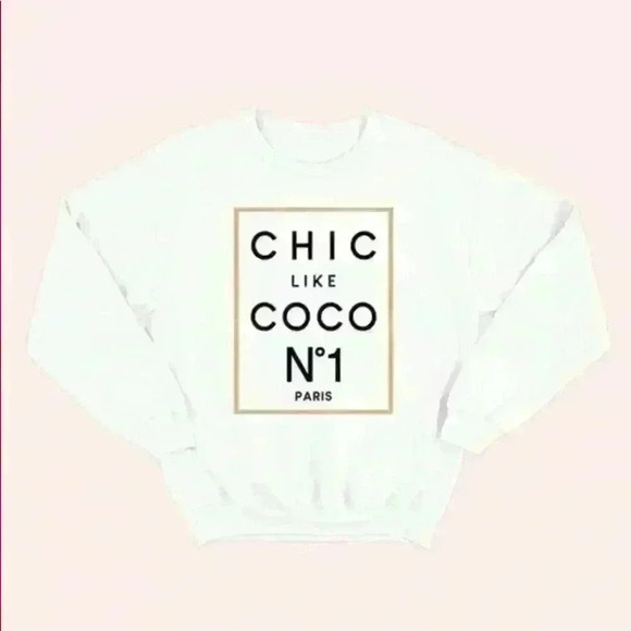 Chic Like Coco White Sweatshirts - Picture 2 of 2